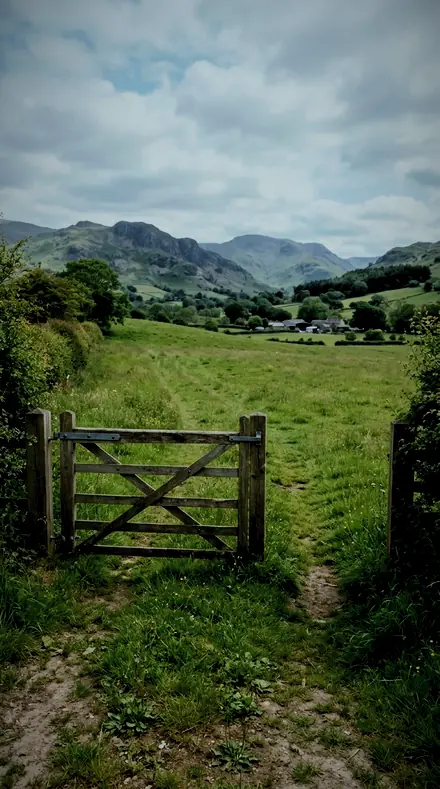 Graded with Land, Light and Seasons: Squall Line on The gate in March light