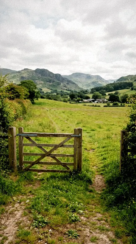 Graded with Land, Light and Seasons: The gate in March light