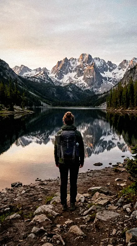Graded with Land, Light and Seasons: The lake at altitude, evening